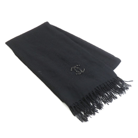 CHANEL Cashmere Scarf Black Women's r10624i - Picture 1 of 5
